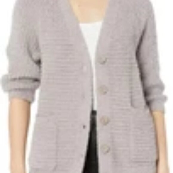 Barefoot Dreams CozyTwist Raglan Cardigan Beach Rock Size Small - Picture 7 of 9